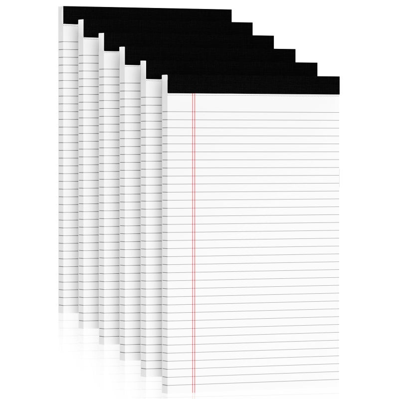 Zaviko White Legal Pads 8.5 x 14, 6 Pack Wide Ruled Legal Notepads, White Note Pads 8.5 x 14 Writing Pads, Notebook Paper 8.5 x 14, Lined Tablets Notebook Pads of Paper, 70 GSM White Paper, 30 Sheets/Pad - Image 1